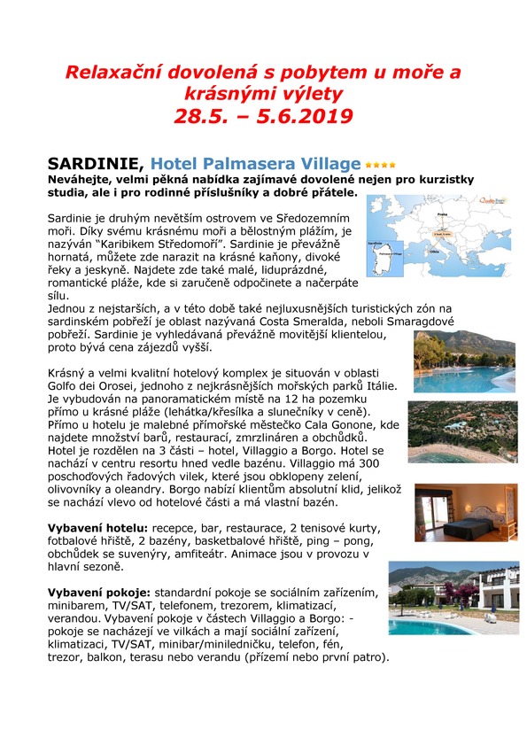 Sardinie 29.5.-5.6.2019