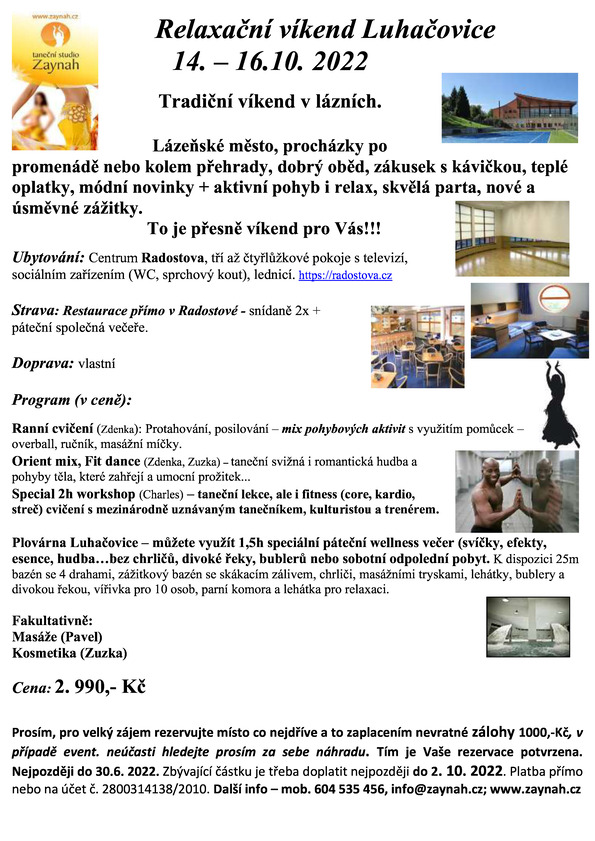 Víkend v Luhačovicích 14.-16.10.2022